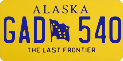 AK license plate GAD540