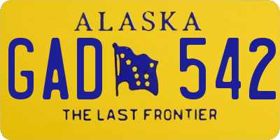 AK license plate GAD542
