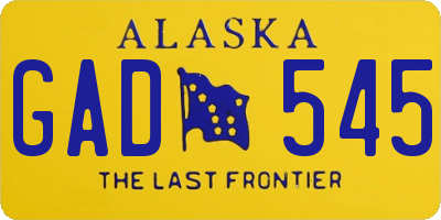 AK license plate GAD545