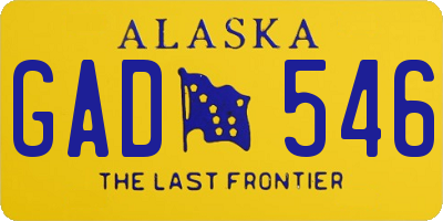 AK license plate GAD546