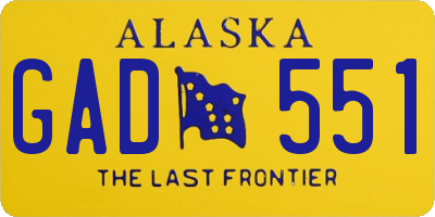 AK license plate GAD551