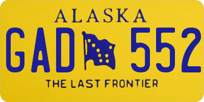 AK license plate GAD552