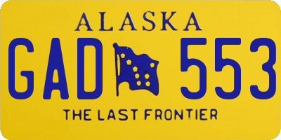 AK license plate GAD553