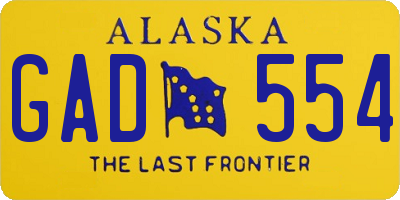 AK license plate GAD554