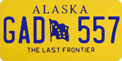 AK license plate GAD557