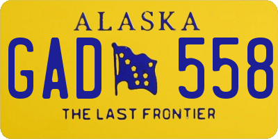 AK license plate GAD558