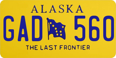 AK license plate GAD560