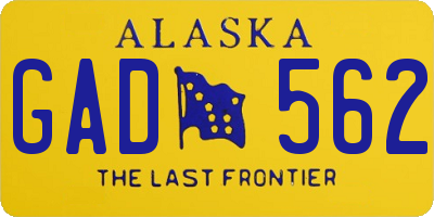 AK license plate GAD562