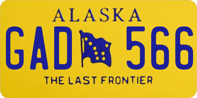 AK license plate GAD566
