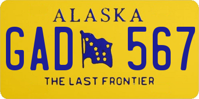 AK license plate GAD567