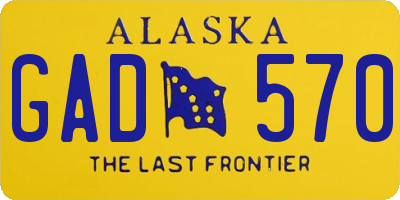 AK license plate GAD570
