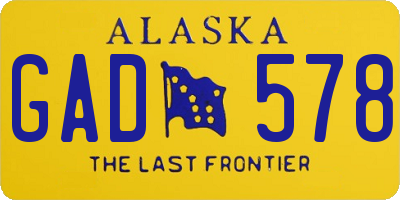 AK license plate GAD578