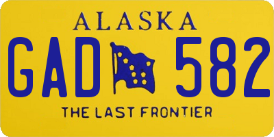 AK license plate GAD582