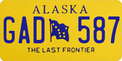 AK license plate GAD587