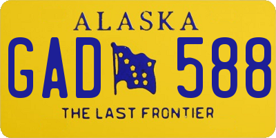 AK license plate GAD588