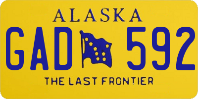 AK license plate GAD592