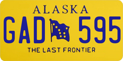 AK license plate GAD595