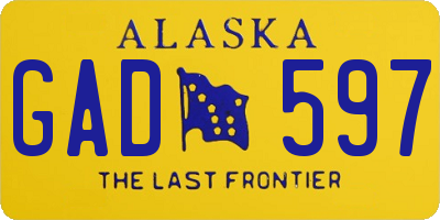 AK license plate GAD597