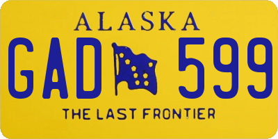 AK license plate GAD599