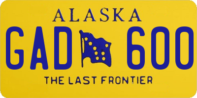 AK license plate GAD600