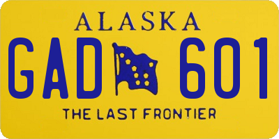 AK license plate GAD601