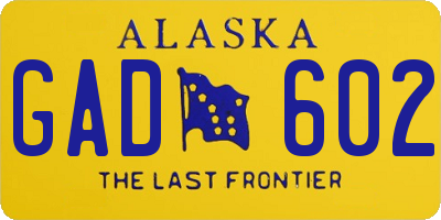 AK license plate GAD602