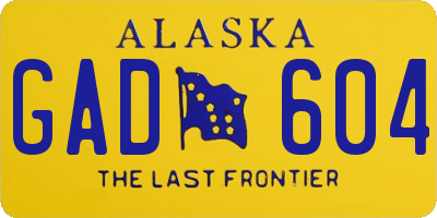 AK license plate GAD604