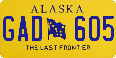 AK license plate GAD605