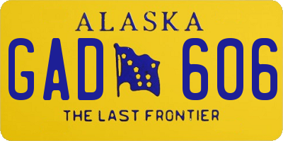 AK license plate GAD606