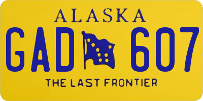 AK license plate GAD607