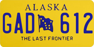 AK license plate GAD612