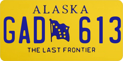 AK license plate GAD613