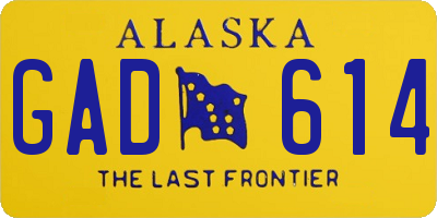 AK license plate GAD614