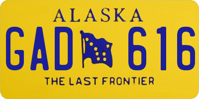 AK license plate GAD616