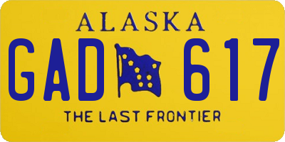 AK license plate GAD617