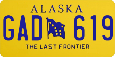 AK license plate GAD619