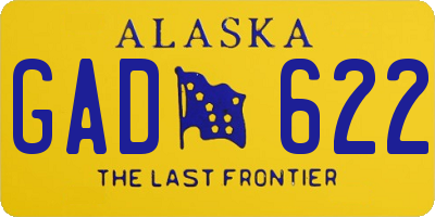 AK license plate GAD622