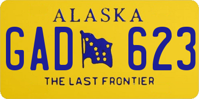 AK license plate GAD623