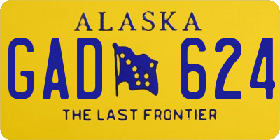 AK license plate GAD624