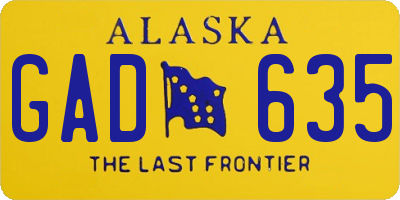 AK license plate GAD635