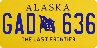 AK license plate GAD636