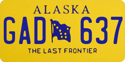 AK license plate GAD637