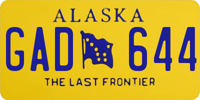 AK license plate GAD644