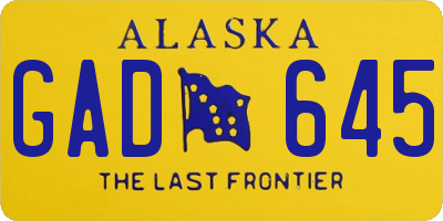 AK license plate GAD645