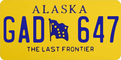 AK license plate GAD647