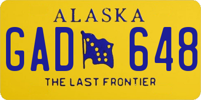 AK license plate GAD648