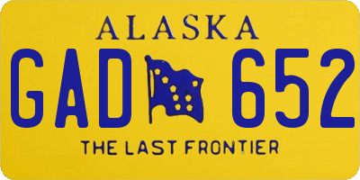 AK license plate GAD652