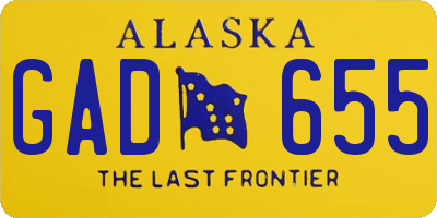 AK license plate GAD655