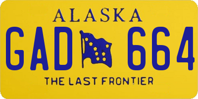 AK license plate GAD664