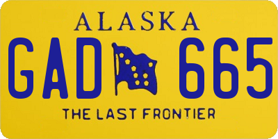 AK license plate GAD665